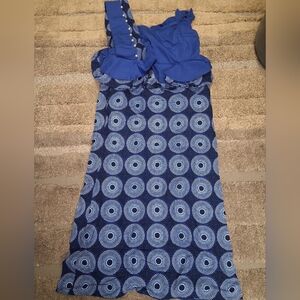 Afriprid Womens Blue Geometric Print Tank Dress Size 3XL